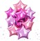 Purple Pink Star Foil Balloons Set, 18 Inch 12 Pcs Lavender Pink Pentagram Aluminum Foil Balloons
